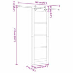 Sliding Door Manual Natural and black 73.5 x 211 cm 3333496