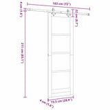 Sliding Door Manual Natural and black 73.5 x 211 cm 3333496