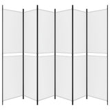 6-Panel Room Divider White 300x220 cm Fabric 350254