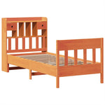 Bed Frame without Mattress Wax Brown 75x190 cm Small Single Solid Wood Pine 3323286