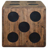 Storage Box Mindi Wood 40x40x40 cm Dice Design 244559