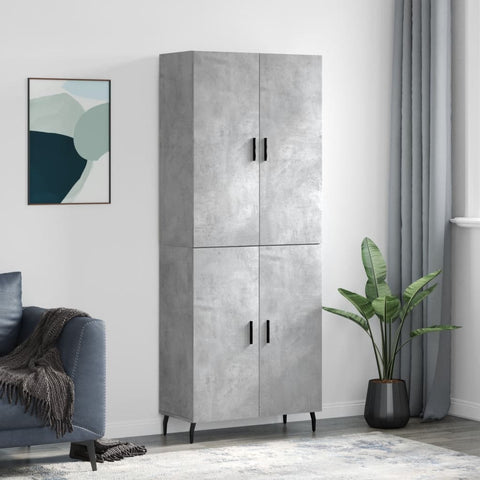 Highboard Concrete Grey 69.5x34x180 cm Engineered Wood 3195695
