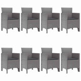 Garden Dining Set 9 pcs Light Grey Polypropylene 3378590