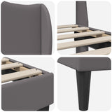 Bed Frame with Headboard Grey 90 x 190 cm Faux Leather 42027867