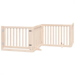 Dog Gate with Door Foldable 6 Panels 480 cm Poplar Wood 3155665