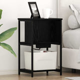 Bedside Cabinet Black Oak 38 x 31 x 61 cm Engineered Wood 859450