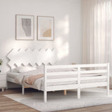 Bed Frame without Mattress White 140x190 cm Solid Wood 3195267