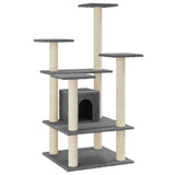 Cat Tree with Sisal Scratching Posts Dark Grey 110 cm 171481