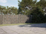 Gabion Basket with Cover 1200x100x150 cm Galvanised Iron 3295224