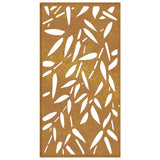 Garden Wall Decoration 105x55 cm Corten Steel Bamboo Leaf Design 824483