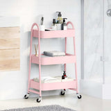 Storage Trolley 3-Tier Pink 42x41.5x77 cm Steel 4012383