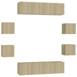 8 Piece TV Cabinet Set Sonoma Oak Engineered Wood 3078961