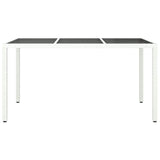 Garden Table White 150 x 90 x 75 cm Poly Rattan 362542