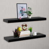 Floating Wall Shelves 2 pcs Black 100x20x3.8 cm 288203