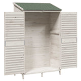 Garden Shed with Roof White 106 x 56 x 176.5 cm Solid Fir Wood 42033465