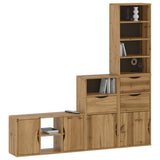 4 Piece TV Units with Storage "ODDA" Solid Wood Pine 3365372
