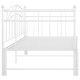 Pull-out Sofa Bed Frame without Mattress White Metal 90x200 cm 324783