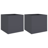 Planters 2 pcs Anthracite 42x40x39 cm Steel 841552