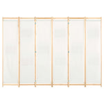 ZNTS 6-Panel Room Divider Cream 240x170x4 cm Fabric 248174