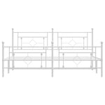 Metal Bed Frame without Mattress with Footboard White 183x213cm 374411