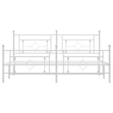 Metal Bed Frame without Mattress with Footboard White 183x213cm 374411