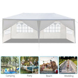 ZNTS 10'x20' Outdoor Party Tent with 6 Removable Sidewalls, Waterproof Canopy Patio Wedding Gazebo, White 40291651