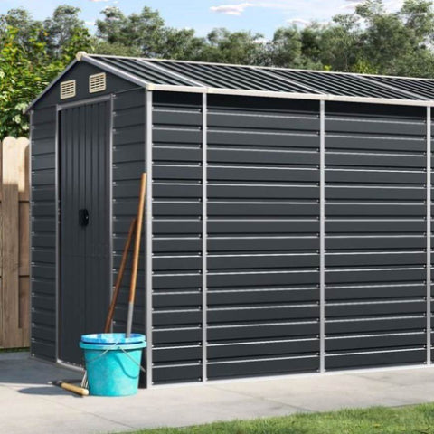 Garden Shed Anthracite 191x640x198 cm Galvanised Steel 3188259