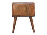 Solid Wood Mini Oak-ish Curve Open Bedside, 1 Drawer and Open Slot B2743P402936