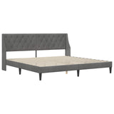 Bed Frame with Headboard Dark Grey 180 x 200 cm Velvet 42027458