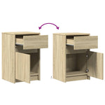 ZNTS Bedside Cabinets with LED Lights 2 pcs Sonoma Oak Engineered Wood 852003