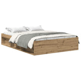 Bed Frame without Mattress Artisan Oak 140x200cm Engineered Wood 3328844
