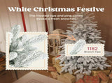 6 ft Artificial Flocked Christmas Tree with 1182 Branches, Hinged Xmas Tree with Foldable Metal T3398P424884