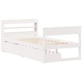 Bed Frame without Mattress White 90x200 cm Solid Wood Pine 3307132