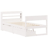 Bed Frame without Mattress White 100x200 cm Solid Wood Pine 3307129