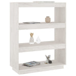 Book Cabinet/Room Divider White 80x35x103 cm Solid Pinewood 810885