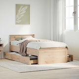 Bed Frame without Mattress with Headboard 90x190 cm Single Solid Wood Pine 3308786