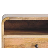 Large Oak-ish Curve Upper Slot Floating Bedside IN3900