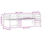 Kids' Bed Frame without Mattress Wax Brown 75x190 cm Small Single 846872