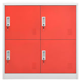 Locker Cabinets 5 pcs Light Grey and Red 90x45x92.5 cm Steel 3095229