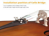 Full Side 4/4 Matte Natural Color Spruce Panel Cello with Bag Bow Rosin Bridge Strings 48508763