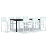 9 Piece Garden Dining Set White 3099262