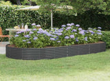 Garden Raised Bed Galvanised Steel 296x140x36 cm Anthracite 319031