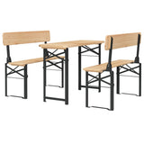 3 Piece Folding Beer Table Set Solid Wood Fir 363112