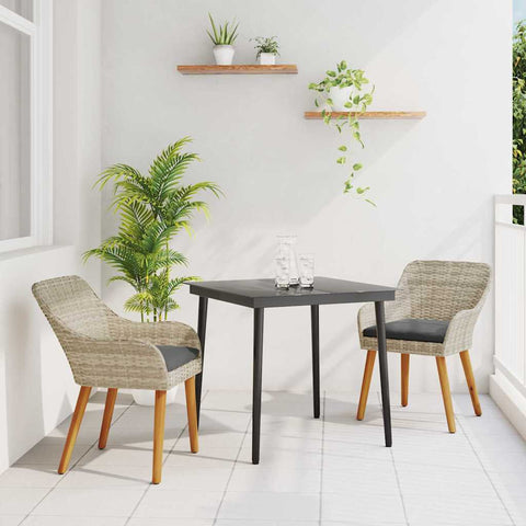Dining Set Light grey Poly rattan 3261705