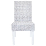 Dining Chairs 4 pcs White Kubu Rattan and Mango Wood 275465