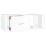 ZNTS Coffee Table High Gloss White 100x50.5x35 cm Engineered Wood 816538