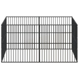 Dog Playpen 8 Panels Black Galvanised Steel 3209553