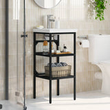 338487 Bathroom Washbasin Frame Black 40x38x83 cm Iron