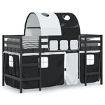 ZNTS Kids' Loft Bed with Tunnel without Mattress White&Black 90x200cm 3206997