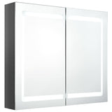 LED Bathroom Mirror Cabinet Shining Grey 80x12x68 cm 326514